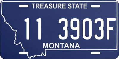MT license plate 113903F