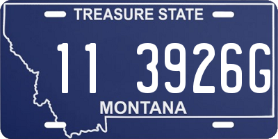 MT license plate 113926G