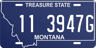 MT license plate 113947G