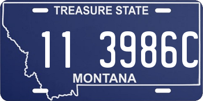 MT license plate 113986C