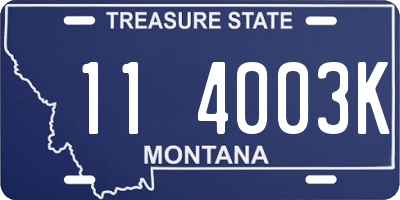 MT license plate 114003K