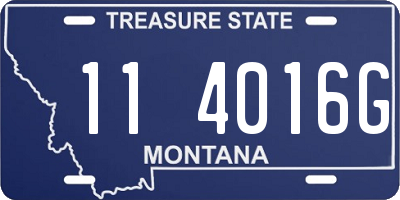 MT license plate 114016G