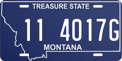 MT license plate 114017G