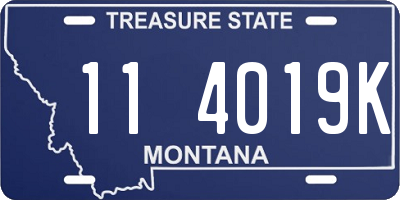 MT license plate 114019K