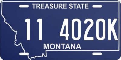 MT license plate 114020K