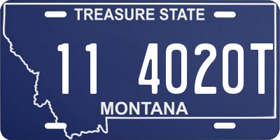 MT license plate 114020T