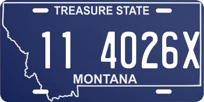 MT license plate 114026X