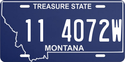 MT license plate 114072W