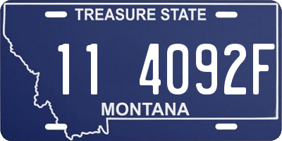 MT license plate 114092F