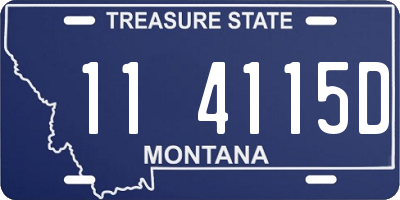 MT license plate 114115D