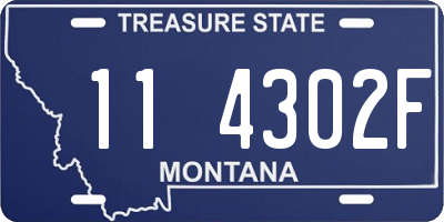 MT license plate 114302F