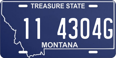 MT license plate 114304G