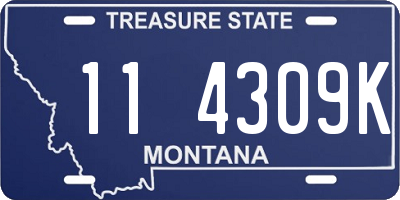 MT license plate 114309K