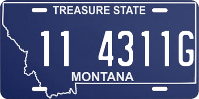 MT license plate 114311G
