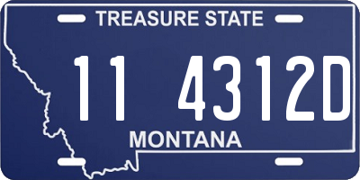 MT license plate 114312D