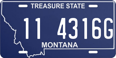 MT license plate 114316G