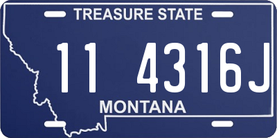 MT license plate 114316J