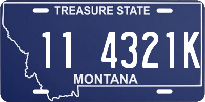 MT license plate 114321K