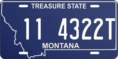 MT license plate 114322T