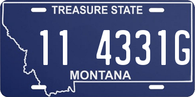 MT license plate 114331G