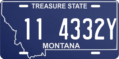 MT license plate 114332Y