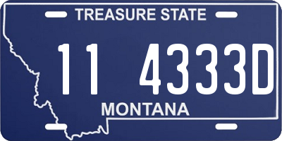 MT license plate 114333D