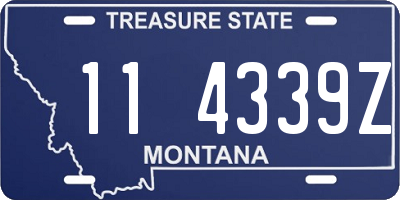 MT license plate 114339Z