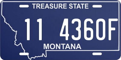 MT license plate 114360F