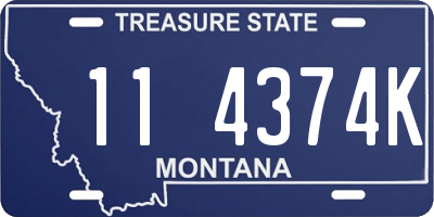 MT license plate 114374K