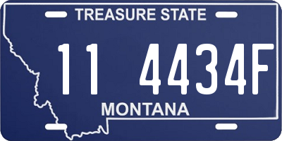 MT license plate 114434F