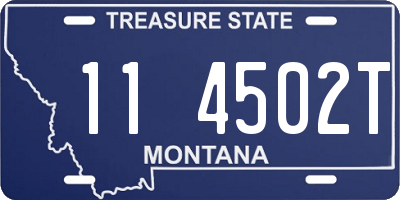 MT license plate 114502T