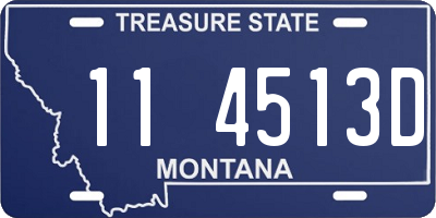 MT license plate 114513D