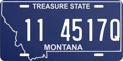 MT license plate 114517Q