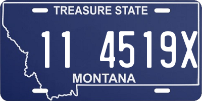 MT license plate 114519X