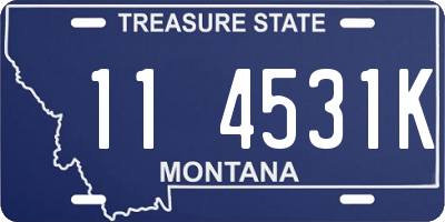 MT license plate 114531K