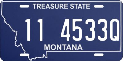 MT license plate 114533Q