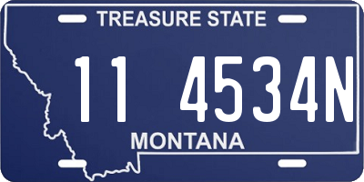 MT license plate 114534N