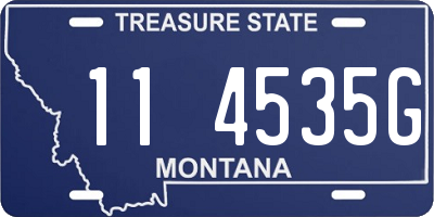 MT license plate 114535G