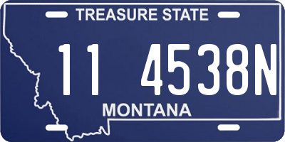 MT license plate 114538N