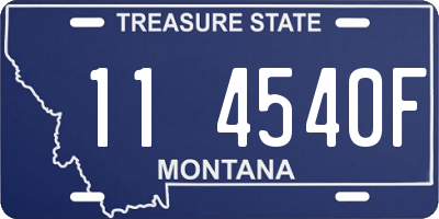 MT license plate 114540F