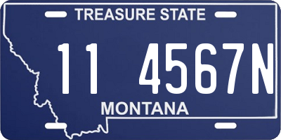 MT license plate 114567N