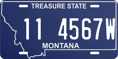 MT license plate 114567W