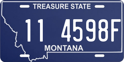 MT license plate 114598F