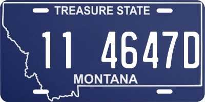 MT license plate 114647D