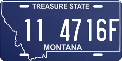 MT license plate 114716F