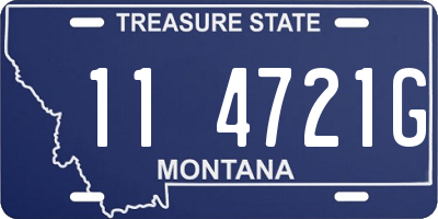 MT license plate 114721G