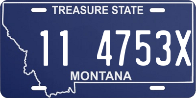 MT license plate 114753X