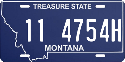 MT license plate 114754H