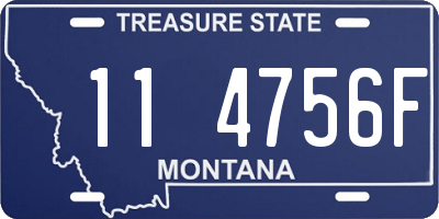 MT license plate 114756F