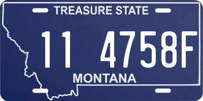 MT license plate 114758F